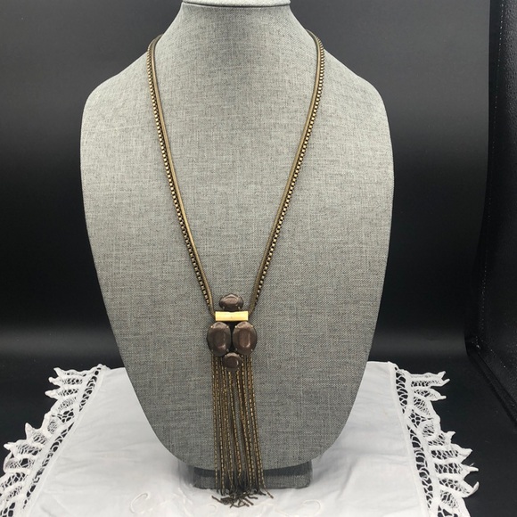 Silpada KR ‘Leather Together’ Brass Leather Necklace, Cuff and Hoop Earrings - Picture 2 of 12